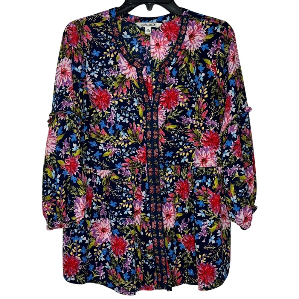 The Pioneer Woman Floral Print Tunic Top‎ Women's Medium Long Sleeve